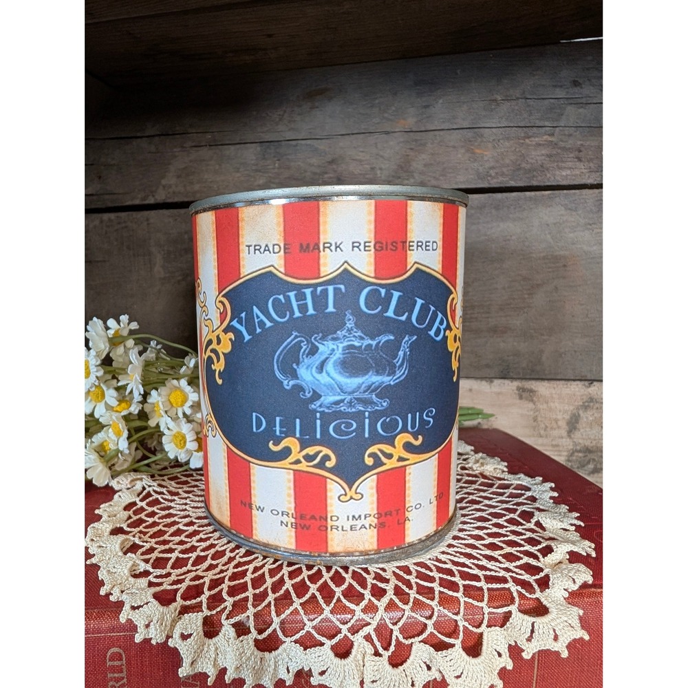Yacht Club Delicious TEA Vintage Inspired Rusted Can - Pint - Red Stripe